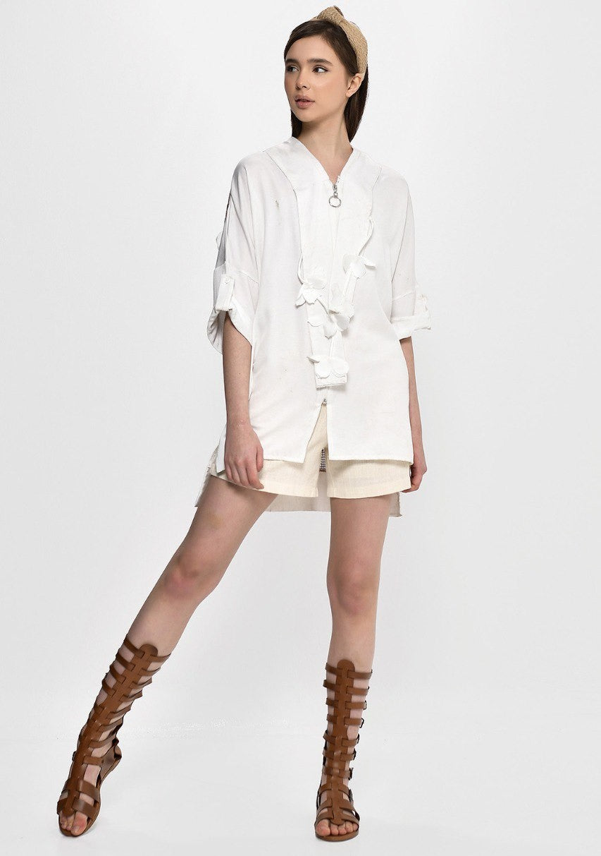 Casaco Oversized Boho com Detalhes Artesanais