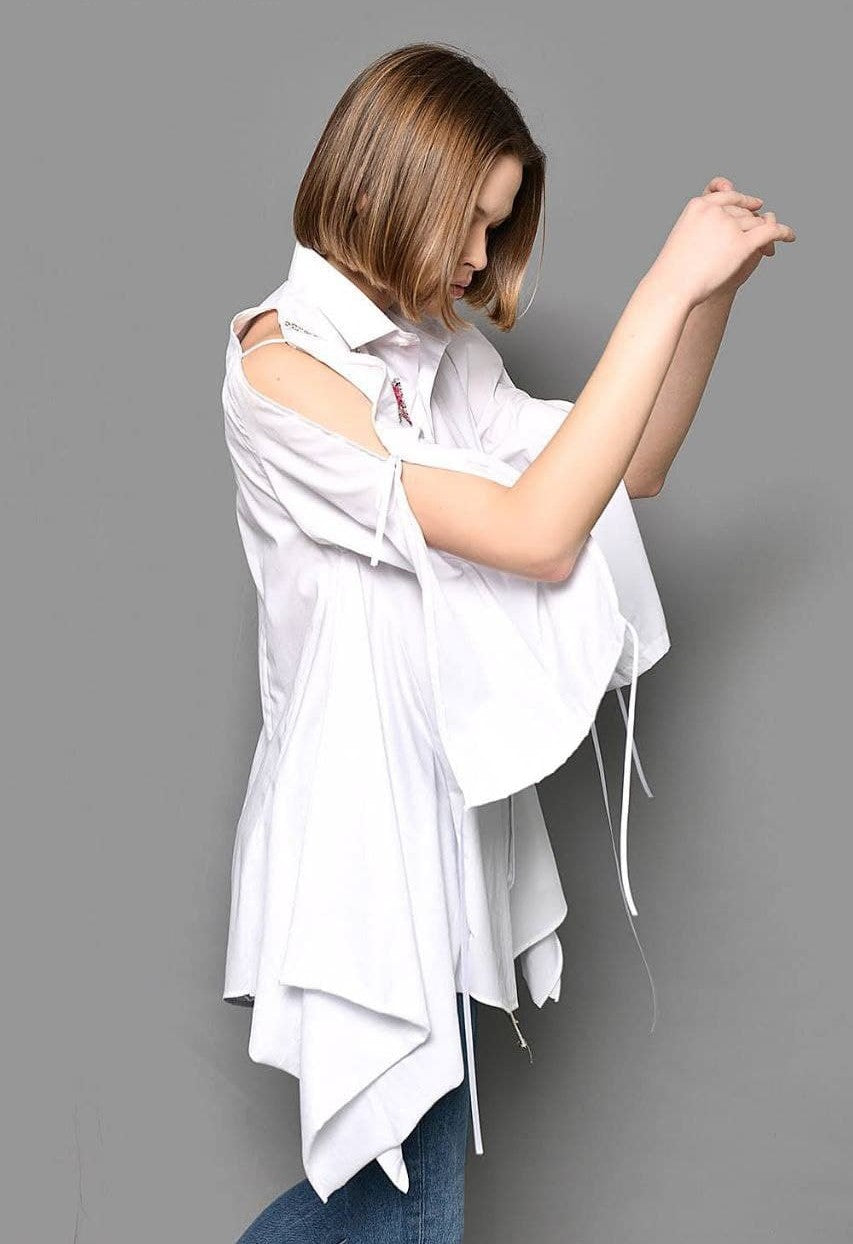 Túnica camisa aberta nas mangas