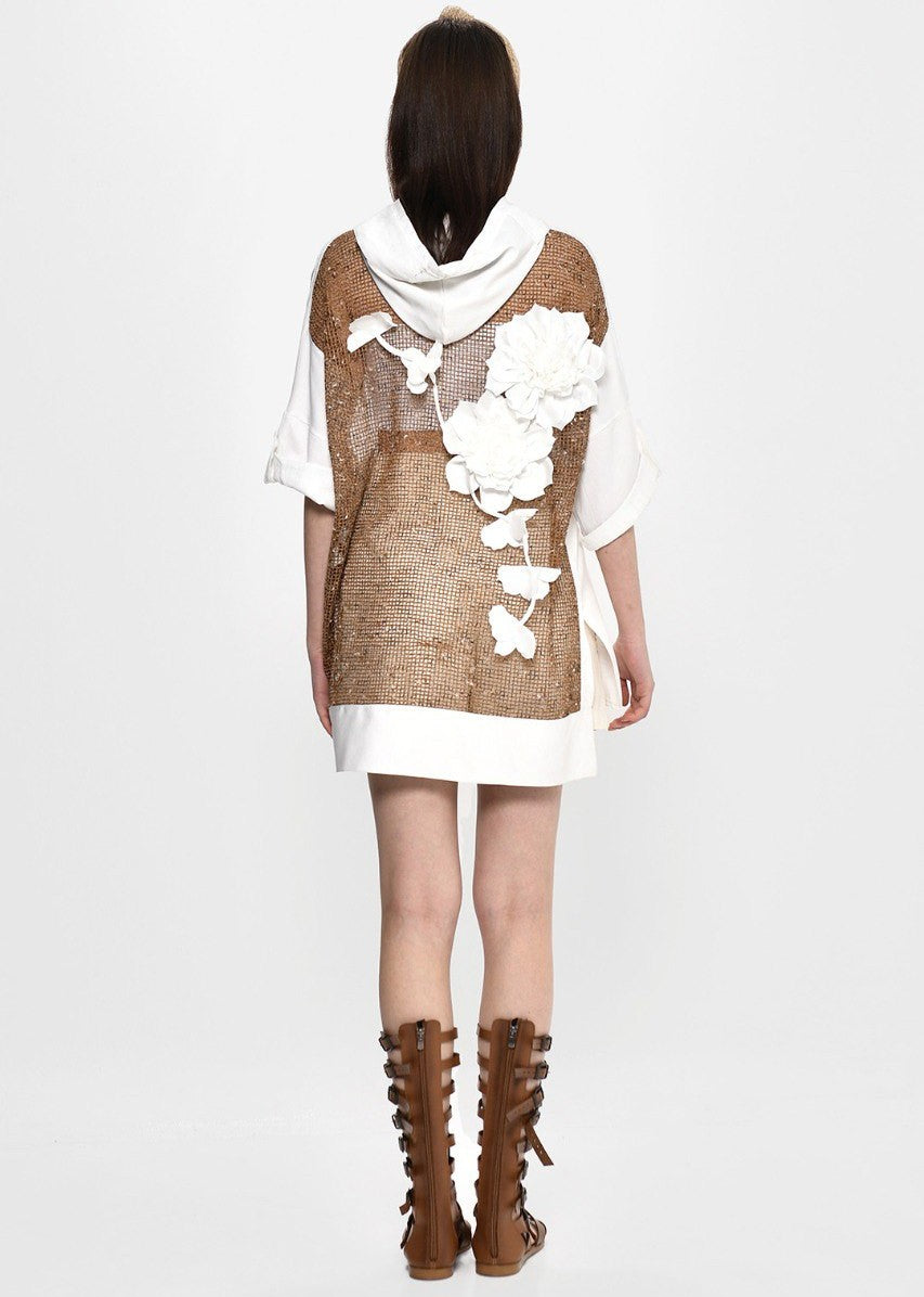 Casaco Oversized Boho com Detalhes Artesanais