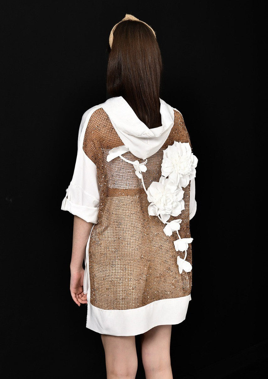 Casaco Oversized Boho com Detalhes Artesanais