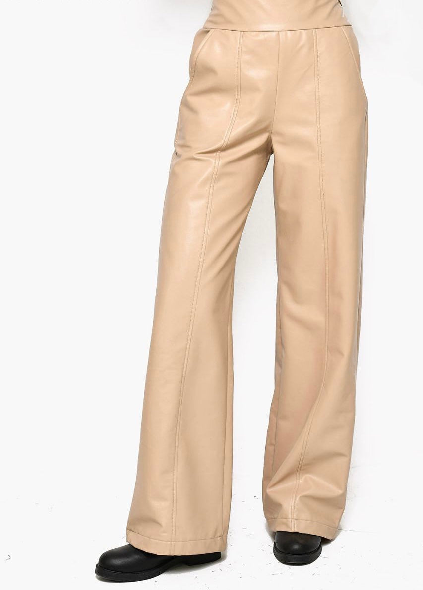 Beige Ecopele pantaloons