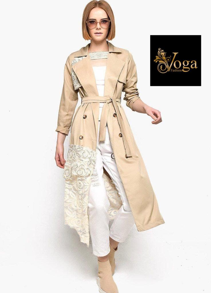 trench coat with lace