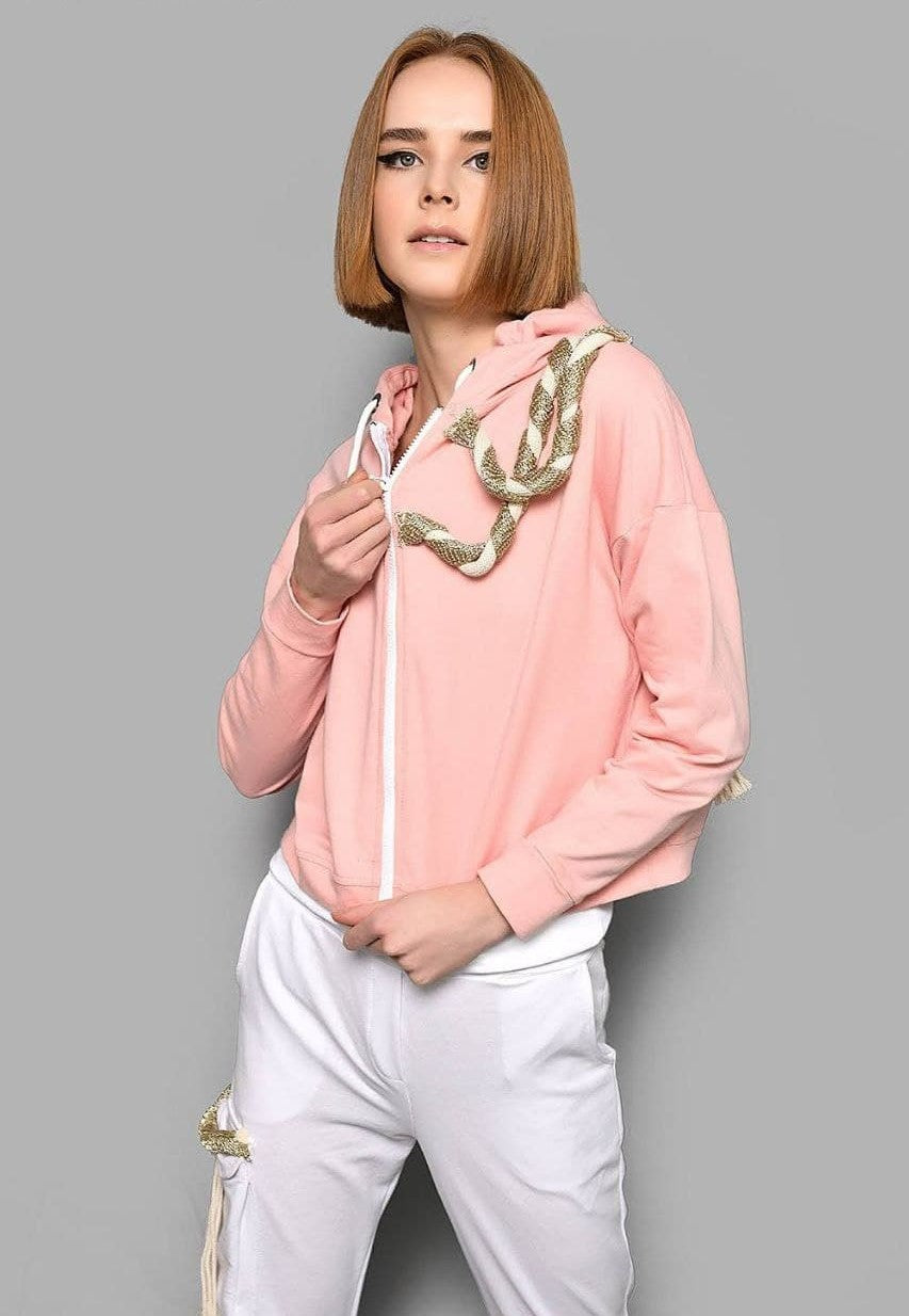 Pull avec capuche et fermeture éclair
